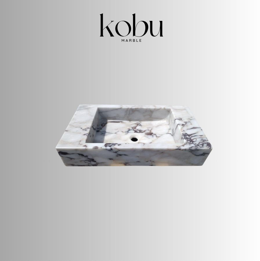 Custom 30" Calacatta Viola Marble Sink