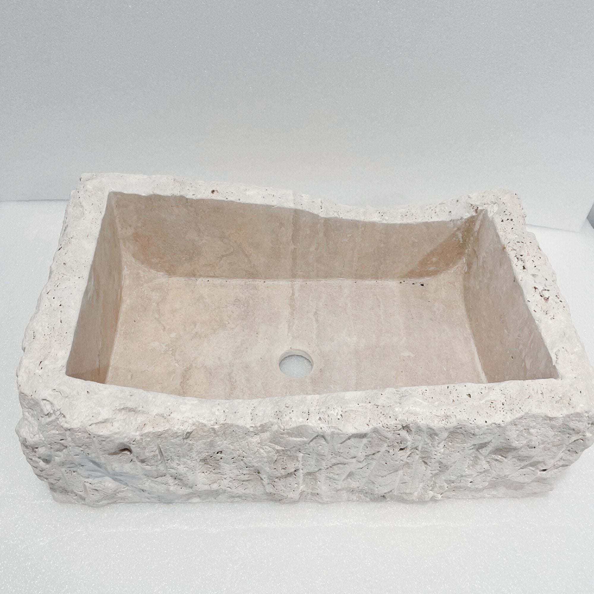 Custom Stone Bathroom Sink Chiseled Travertine Irregular Bathroom Sink