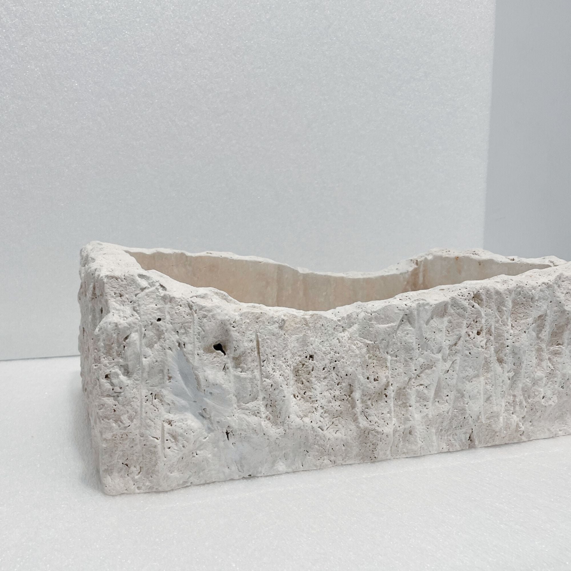 Custom Stone Bathroom Sink Chiseled Travertine Irregular Bathroom Sink