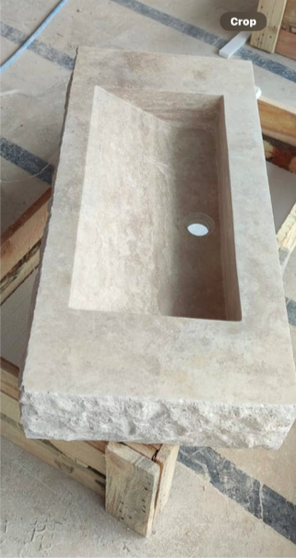 40” Custom Travertine Wallmounted Sink