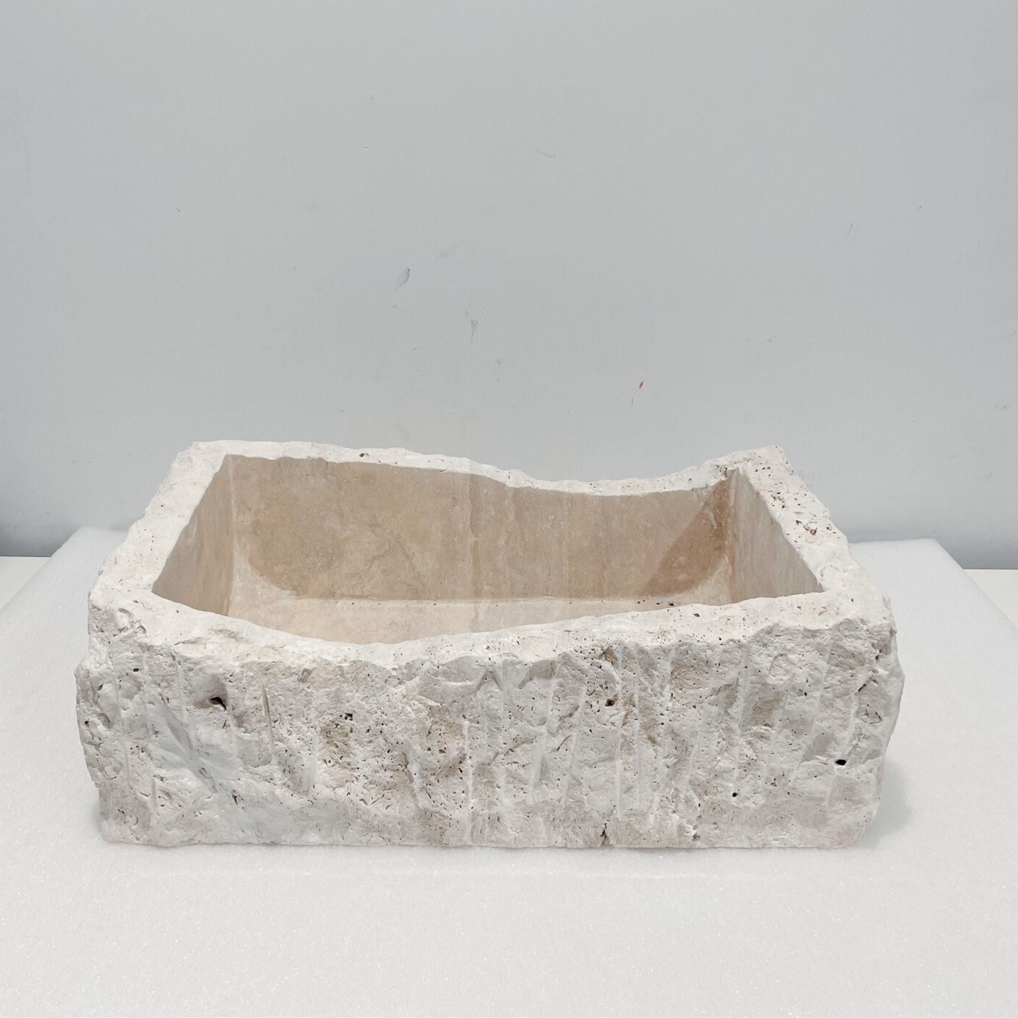 Custom Stone Bathroom Sink Chiseled Travertine Irregular Bathroom Sink