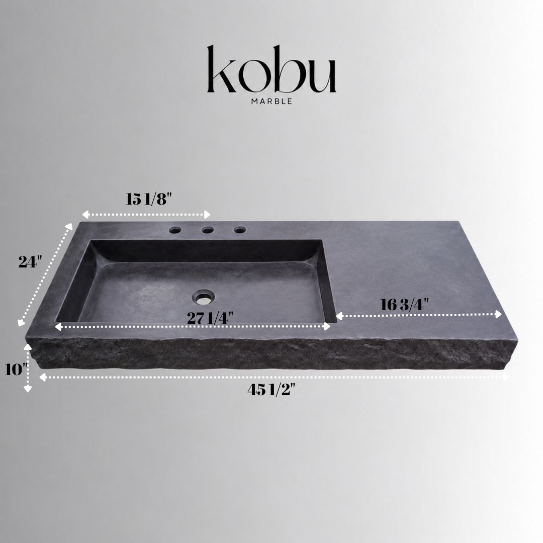 45 1/2" Custom Basalt Sink