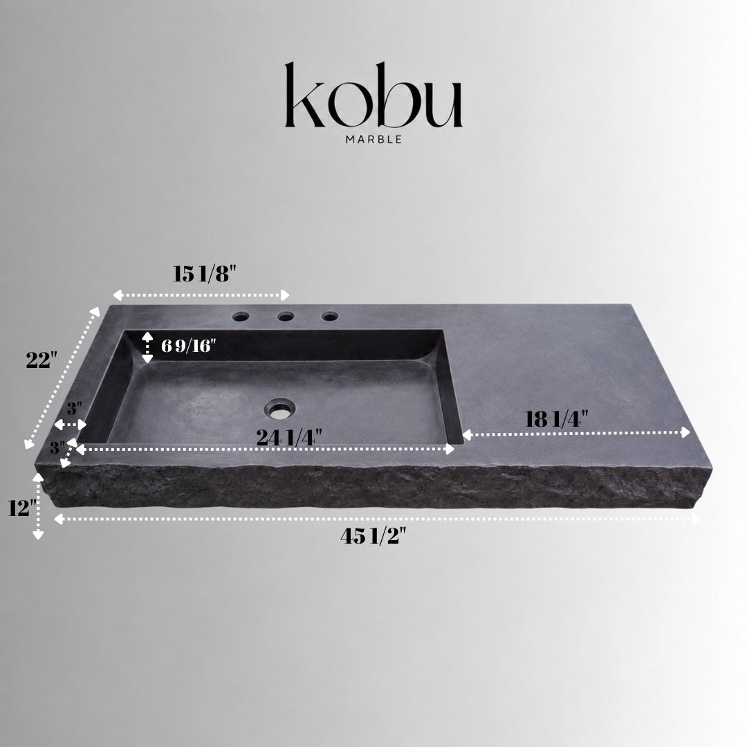 45 1/2" Custom Basalt Sink