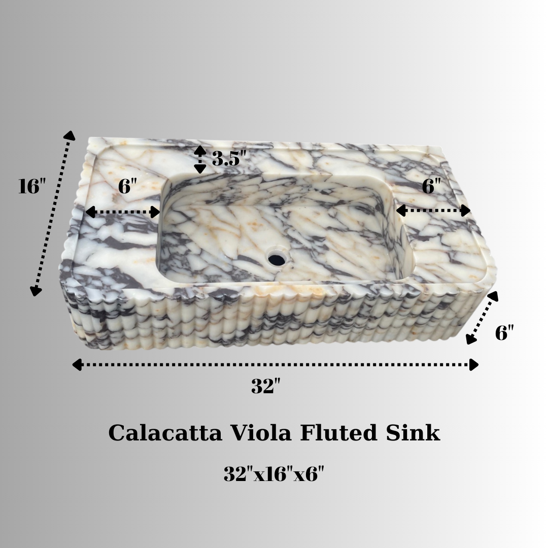 32” Custom Calacatta Viola Sink
