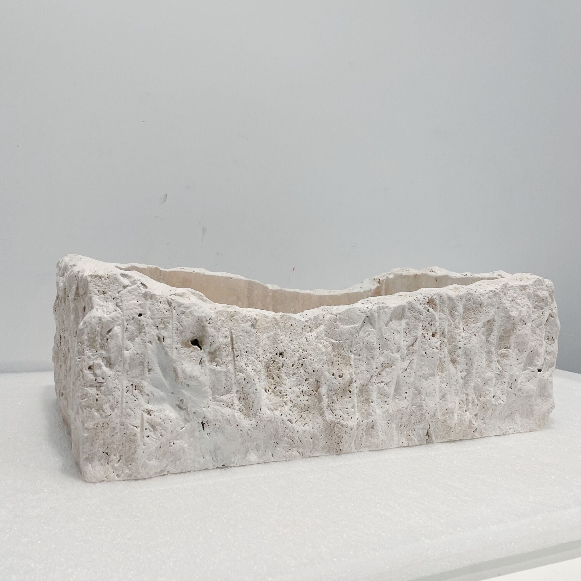 Custom Stone Bathroom Sink Chiseled Travertine Irregular Bathroom Sink
