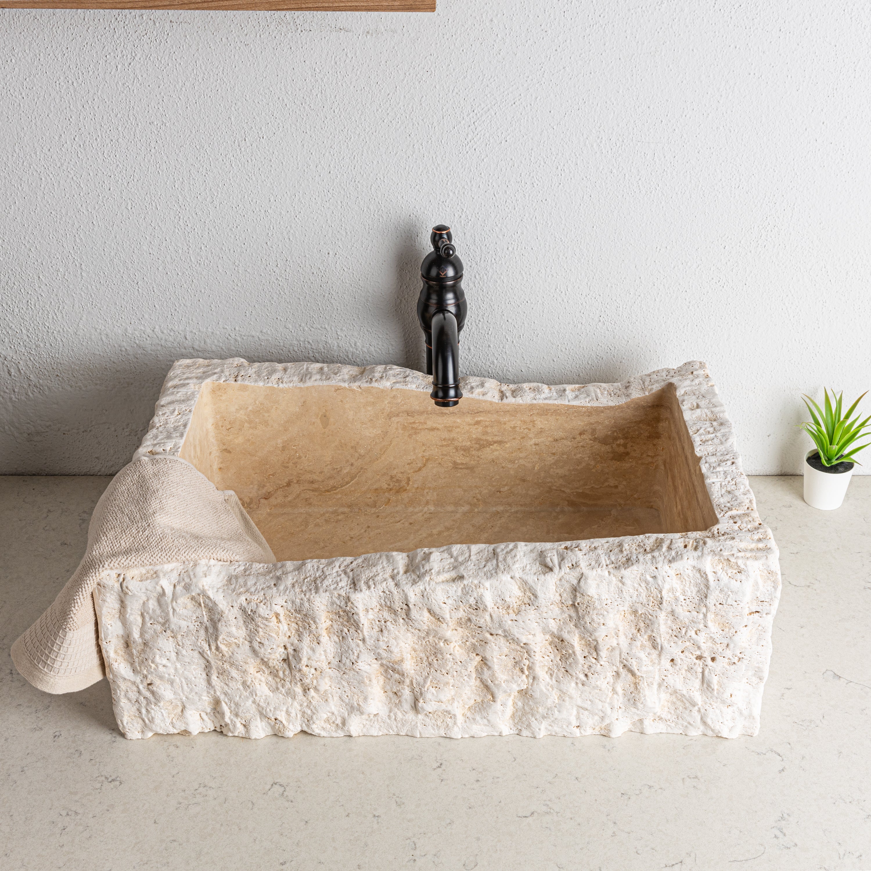 Rustic Bathroom Travertine Sink