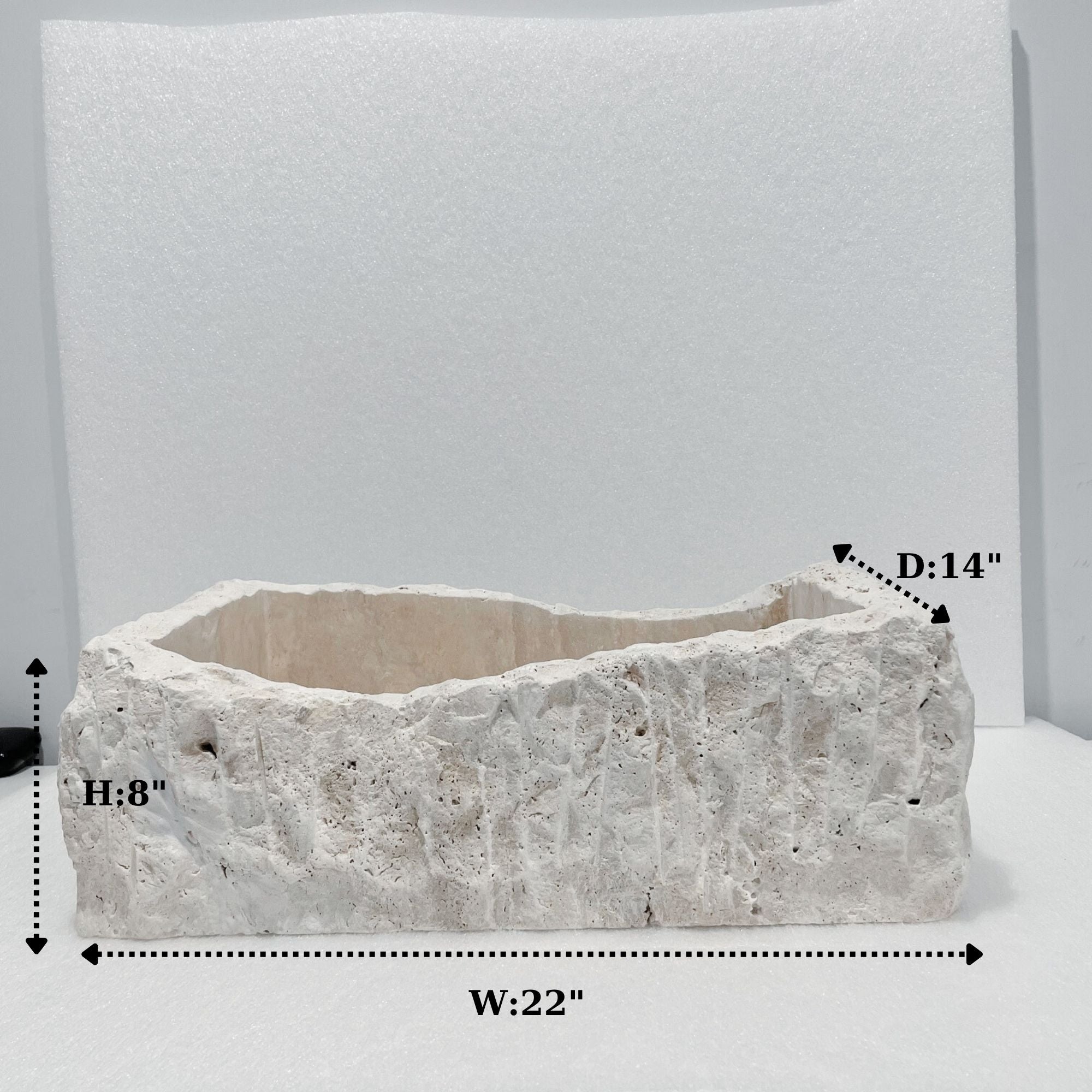 Custom Stone Bathroom Sink Chiseled Travertine Irregular Bathroom Sink
