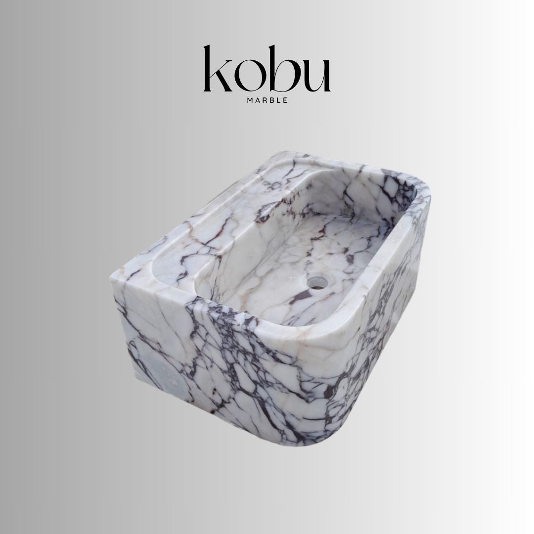20 Inches Custom Calacatta Viola Marble Sink