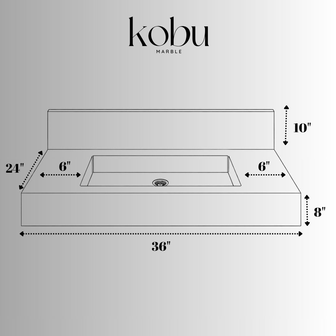 Custom 36" Royal Beige Marble Sink,