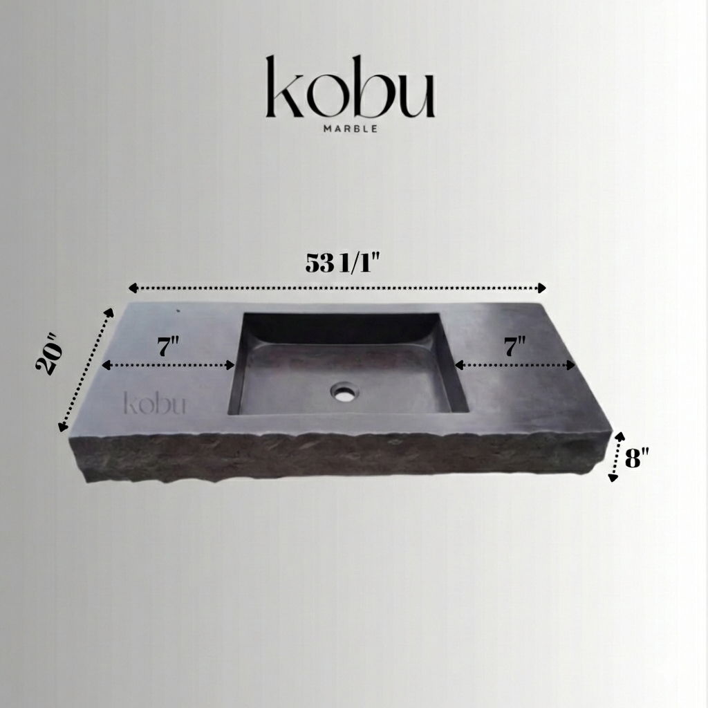 53" Custom Basalt Wallmounted Sink
