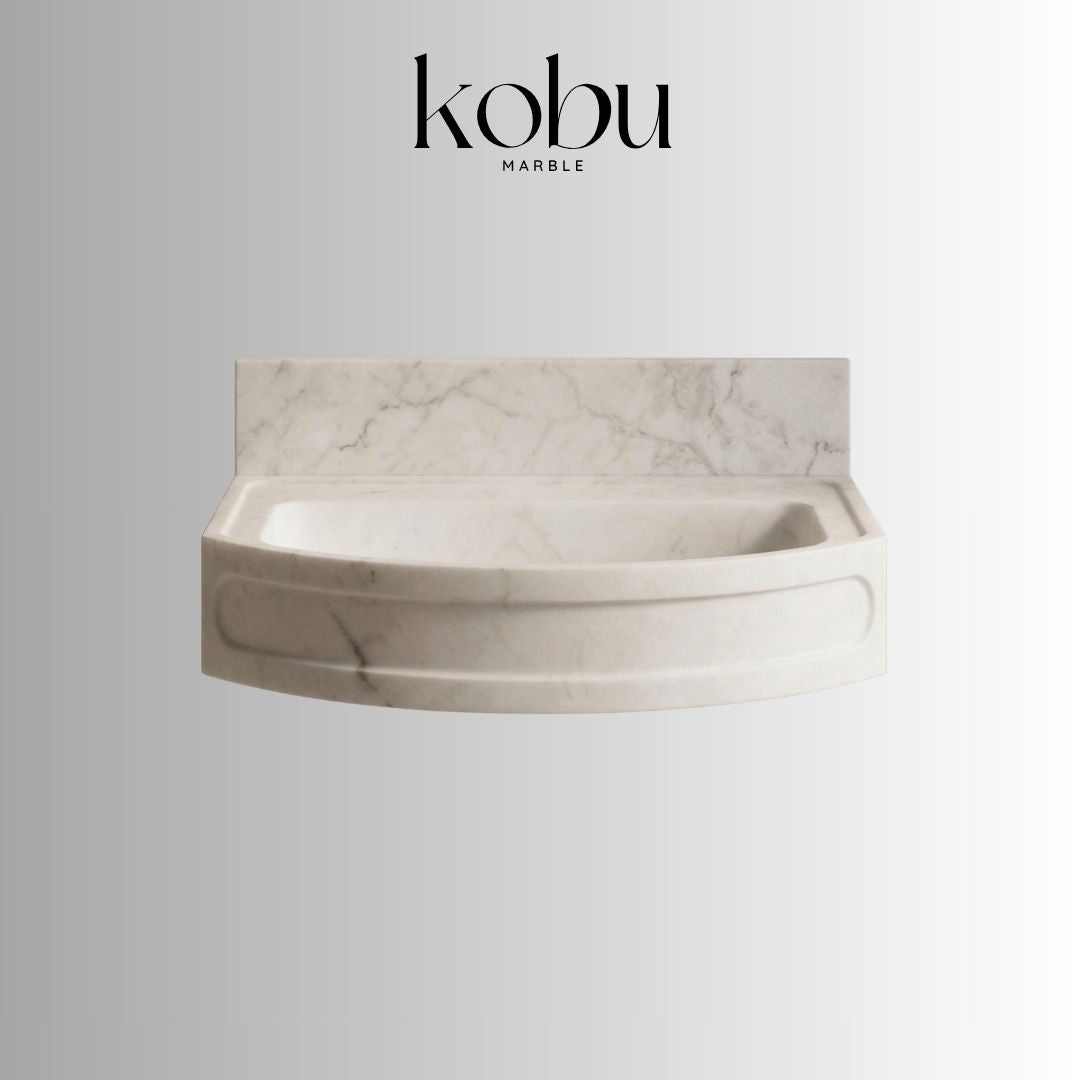 24" Custom Afyon Sugar Marble Sink