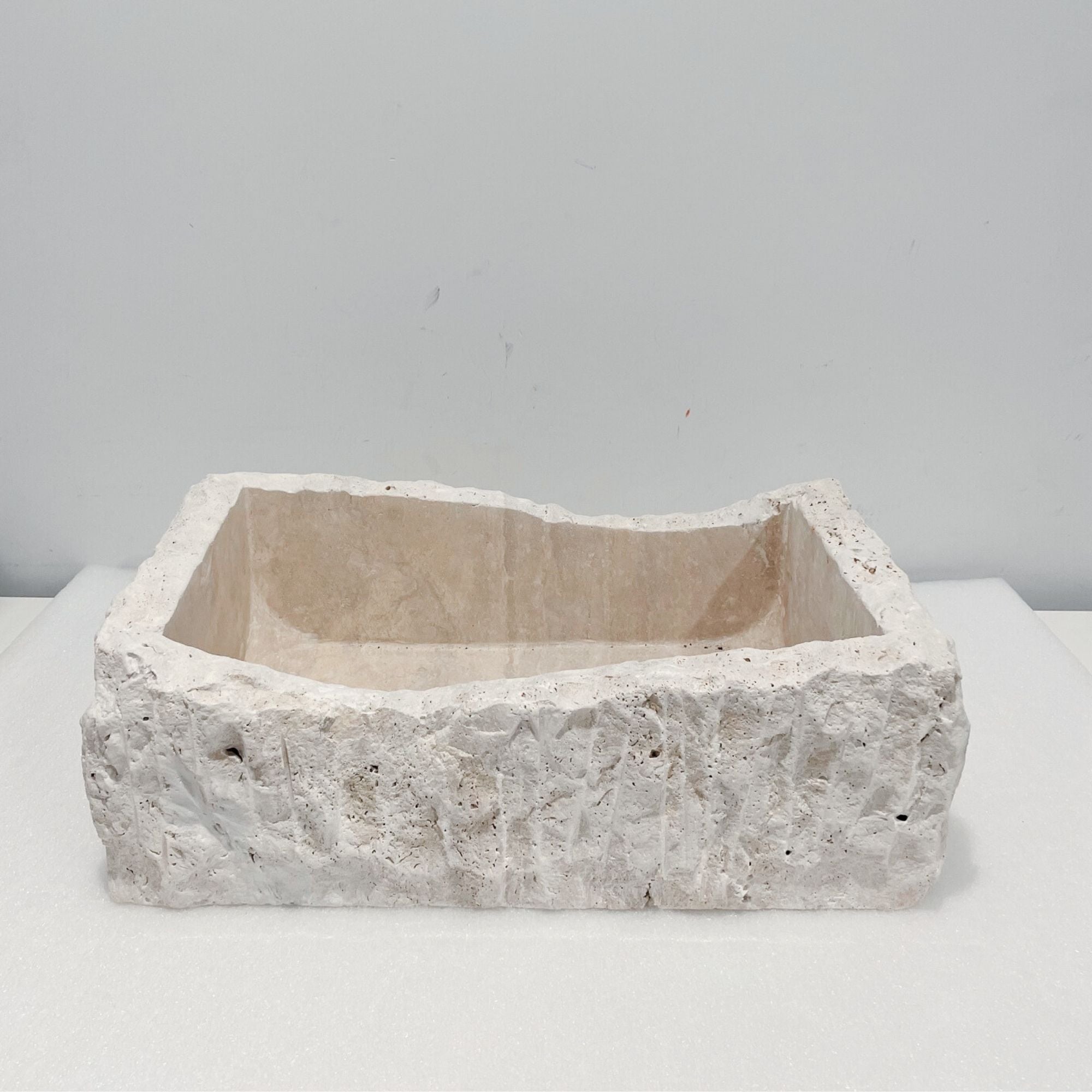 Stone Bathroom Sink Chiseled Travertine Irregular Bathroom Sink