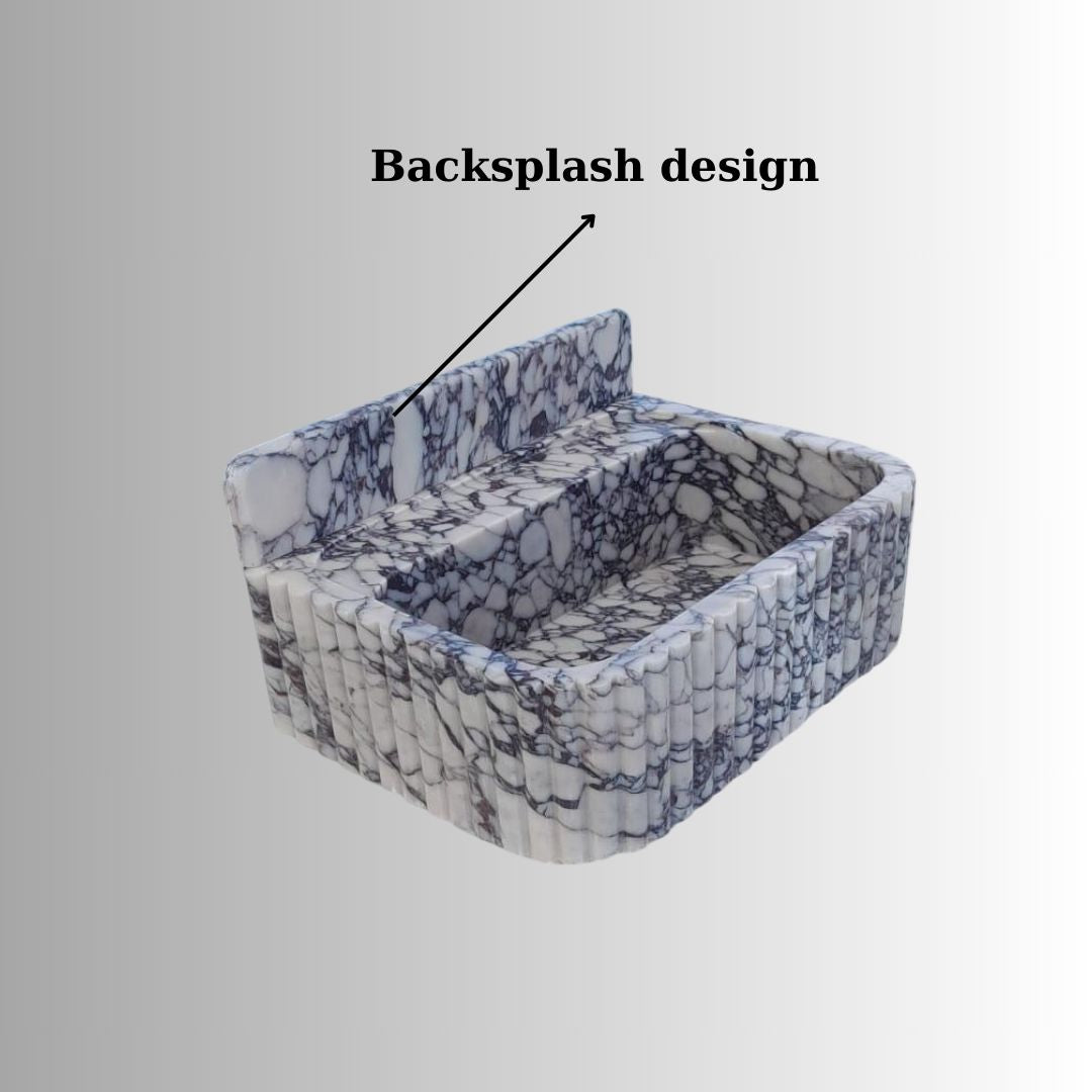 28" Custom Calacatta Viola Marble Sink