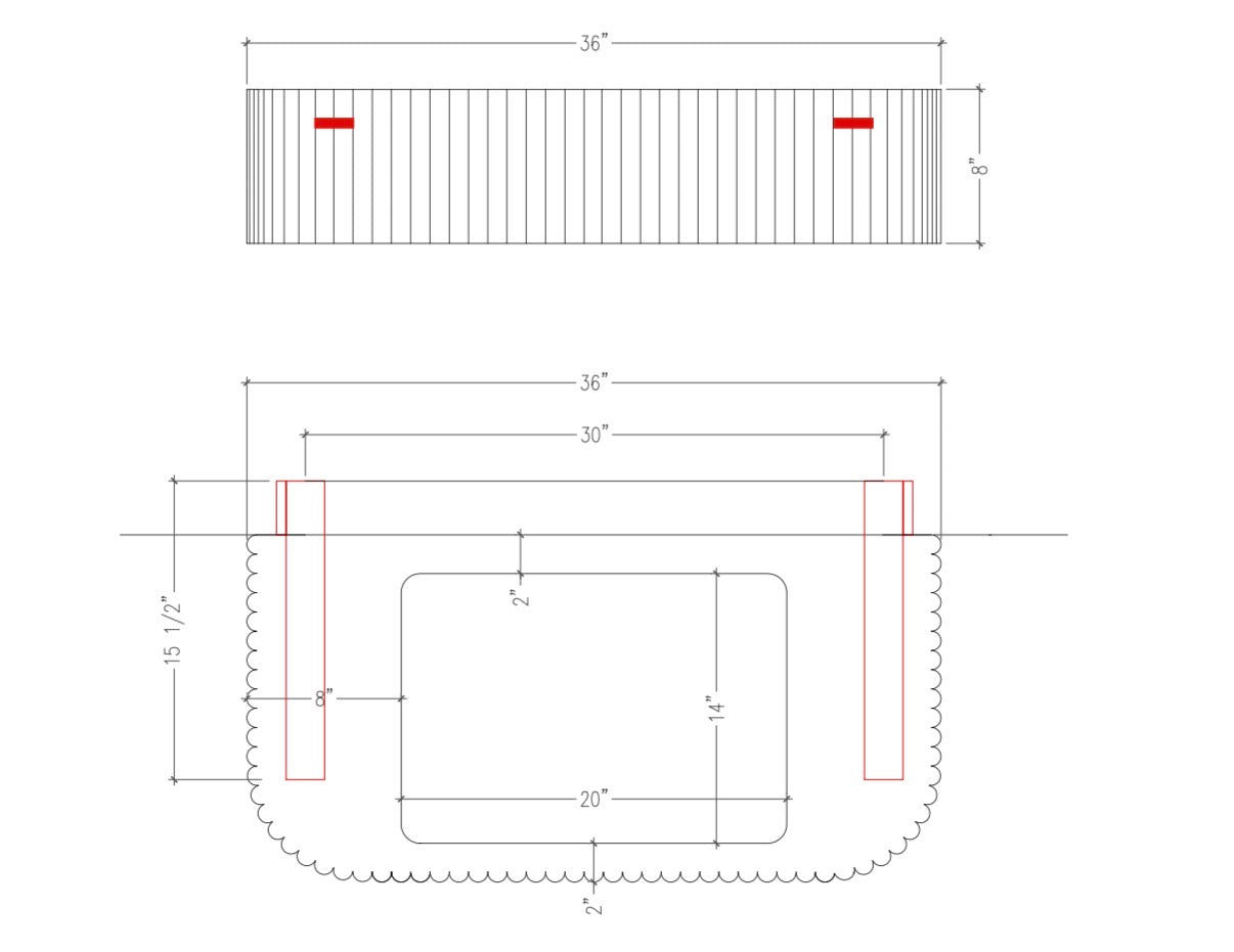 Custom 36" Calacatta Viola Marble Sink, Wallmounted Sink