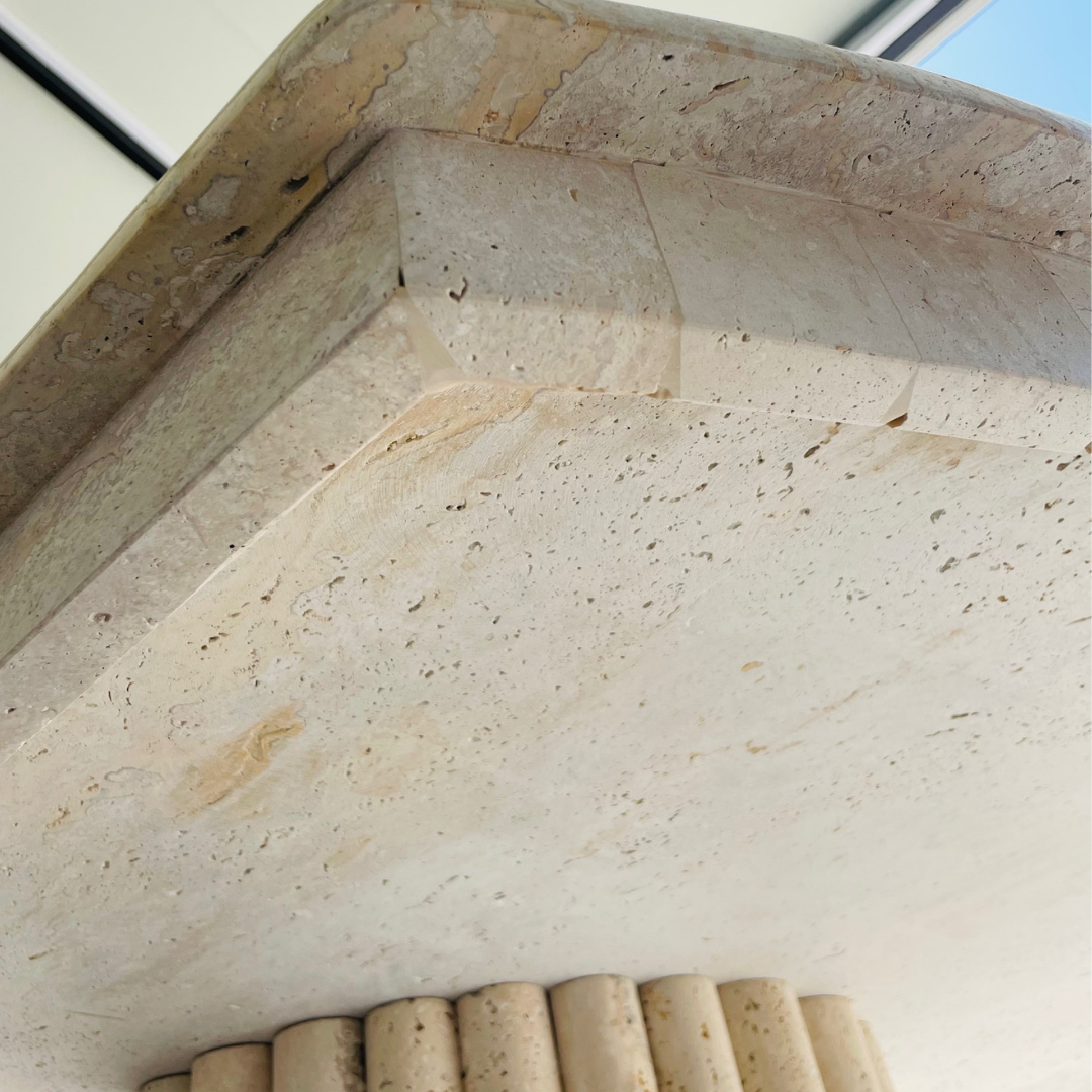 Polished Travertine Dining Table