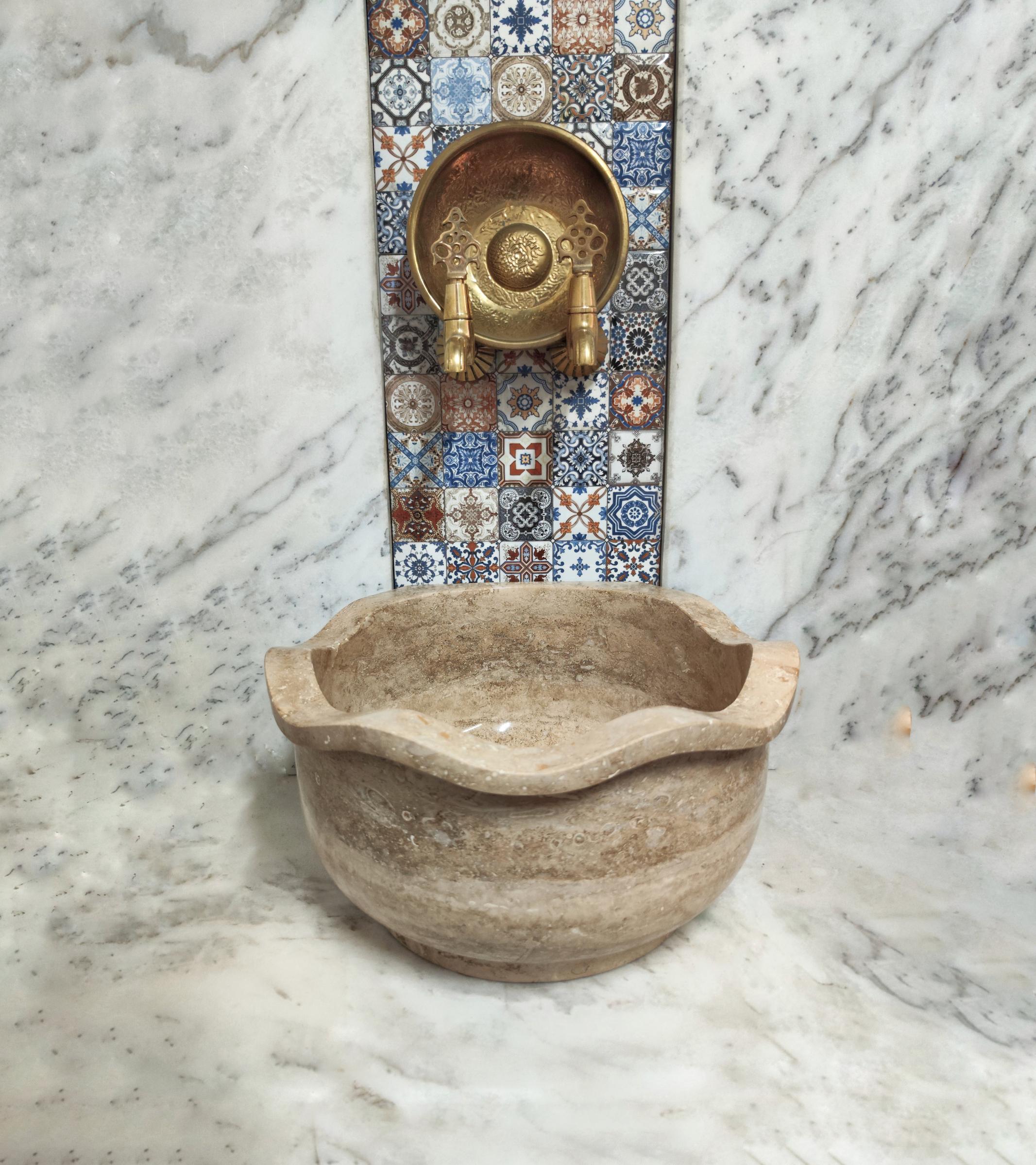 Travertine Royal Hammam Sink