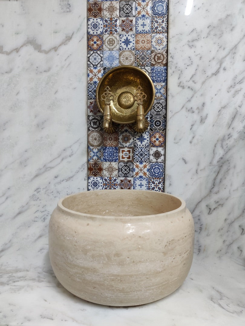 Travertine Modern Hammam Sink