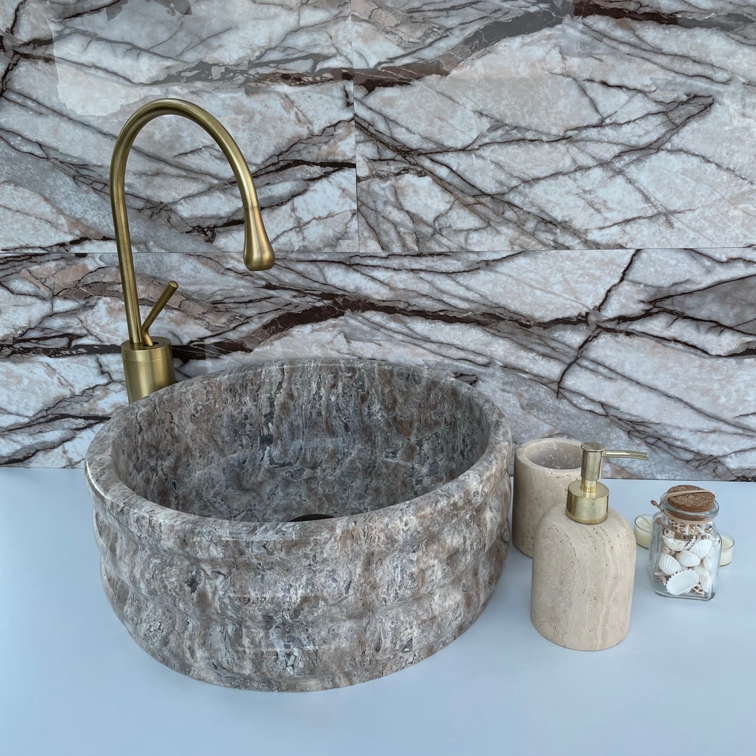 Silver Travertine Sink 