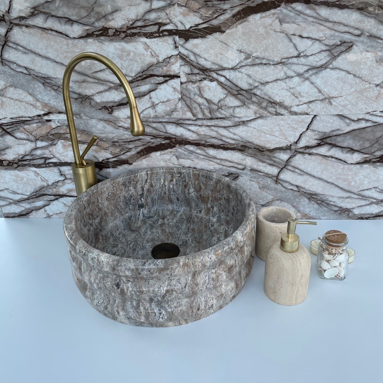 Silver Travertine Sink 