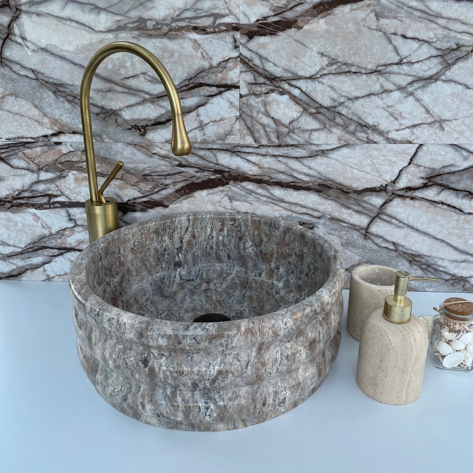 Silver Travertine Sink 