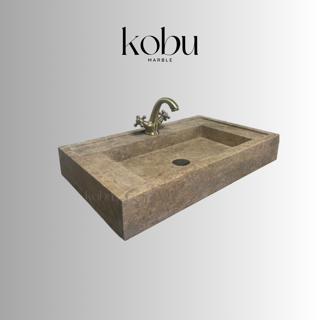 noche travertine sink