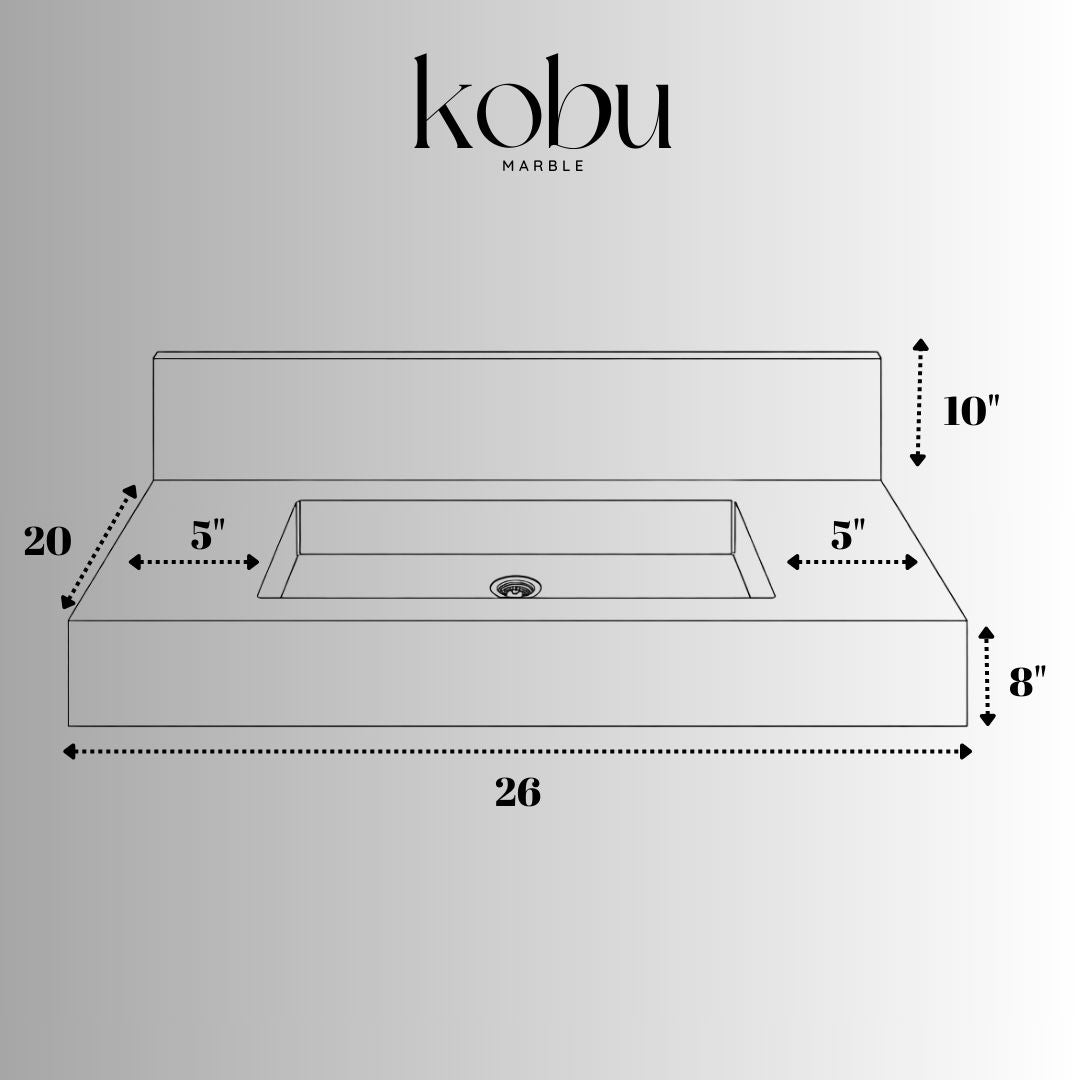 Custom 26" Royal Beige Marble Sink