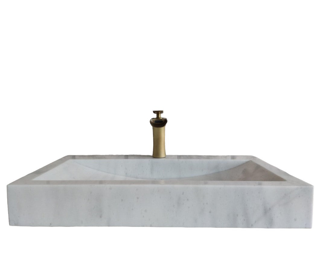 Rectangular White Marble Sink