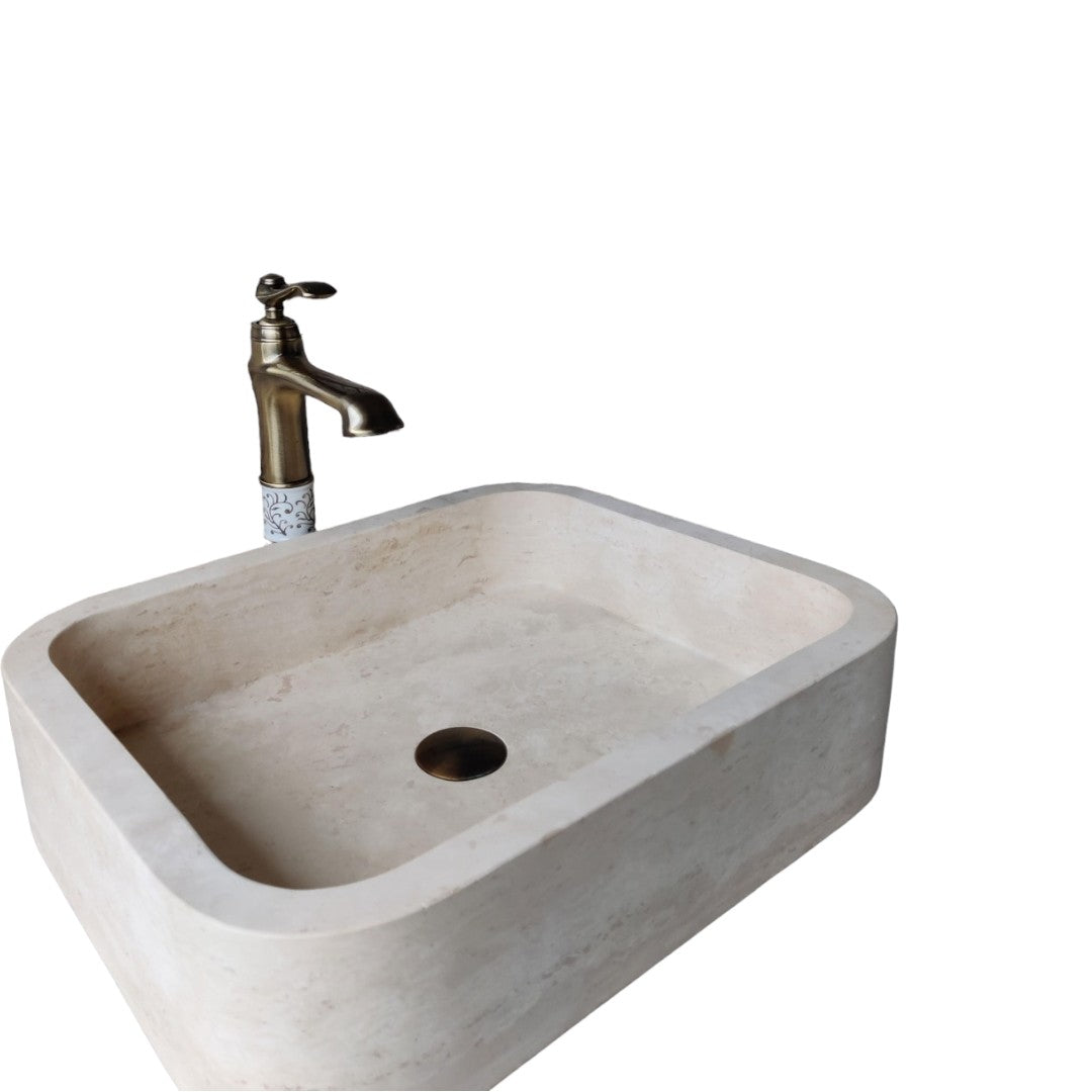 Rectangular Travertine Sink