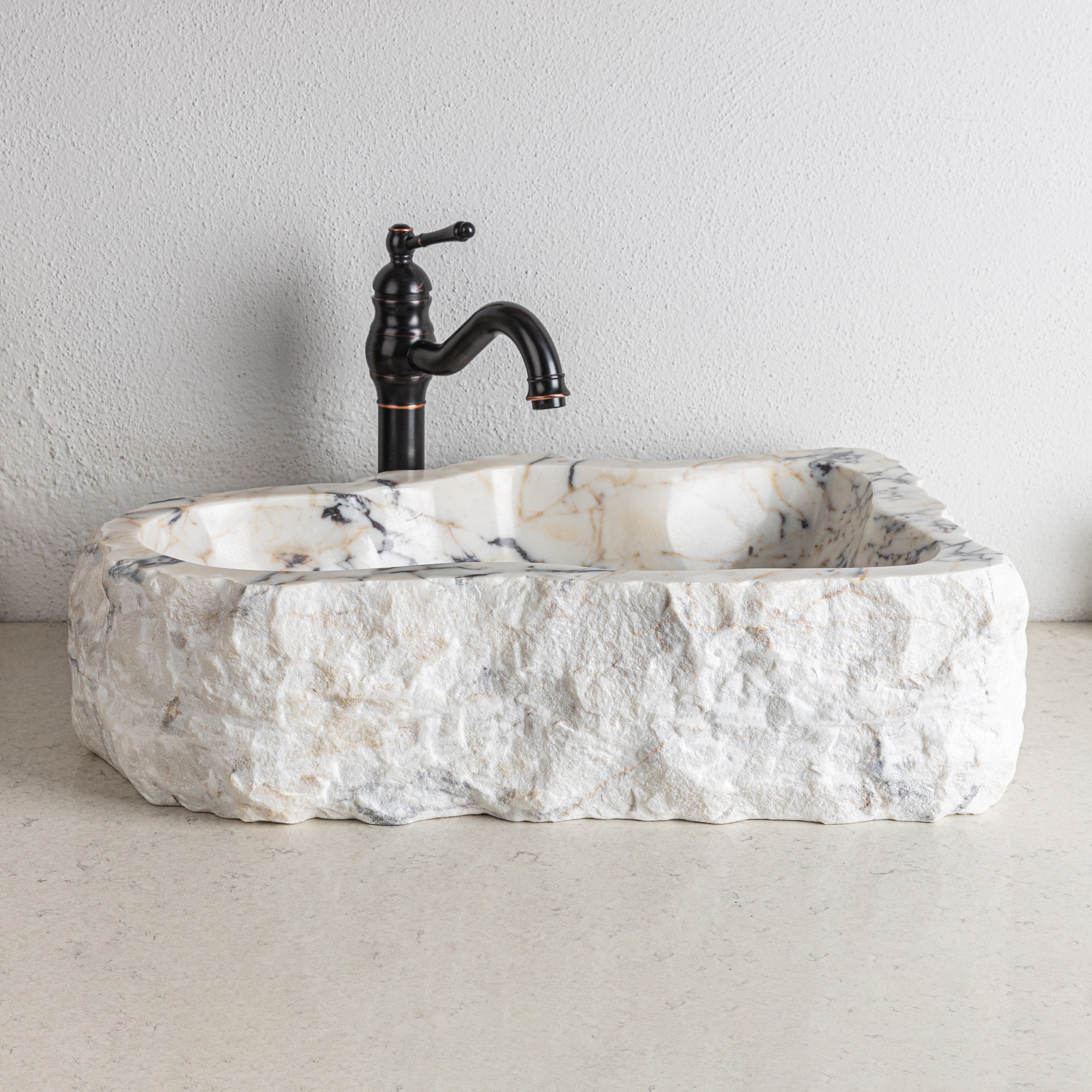 Stone Bathroom Sink Chiseled Calacatta Viola Marble Bathroom Sink