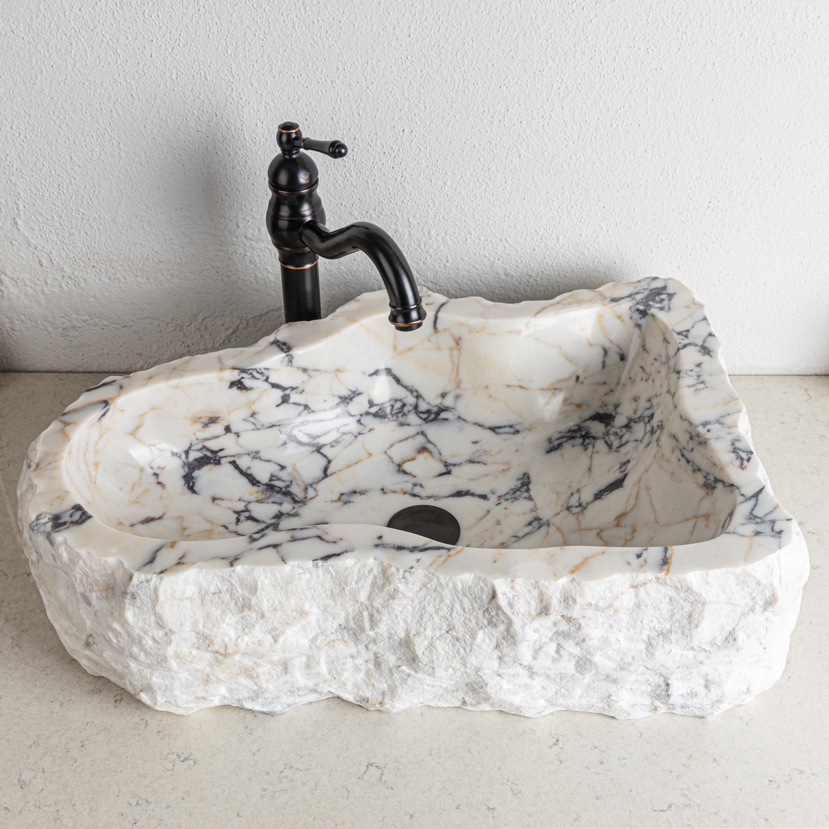 Stone Bathroom Sink Chiseled Calacatta Viola Marble Bathroom Sink