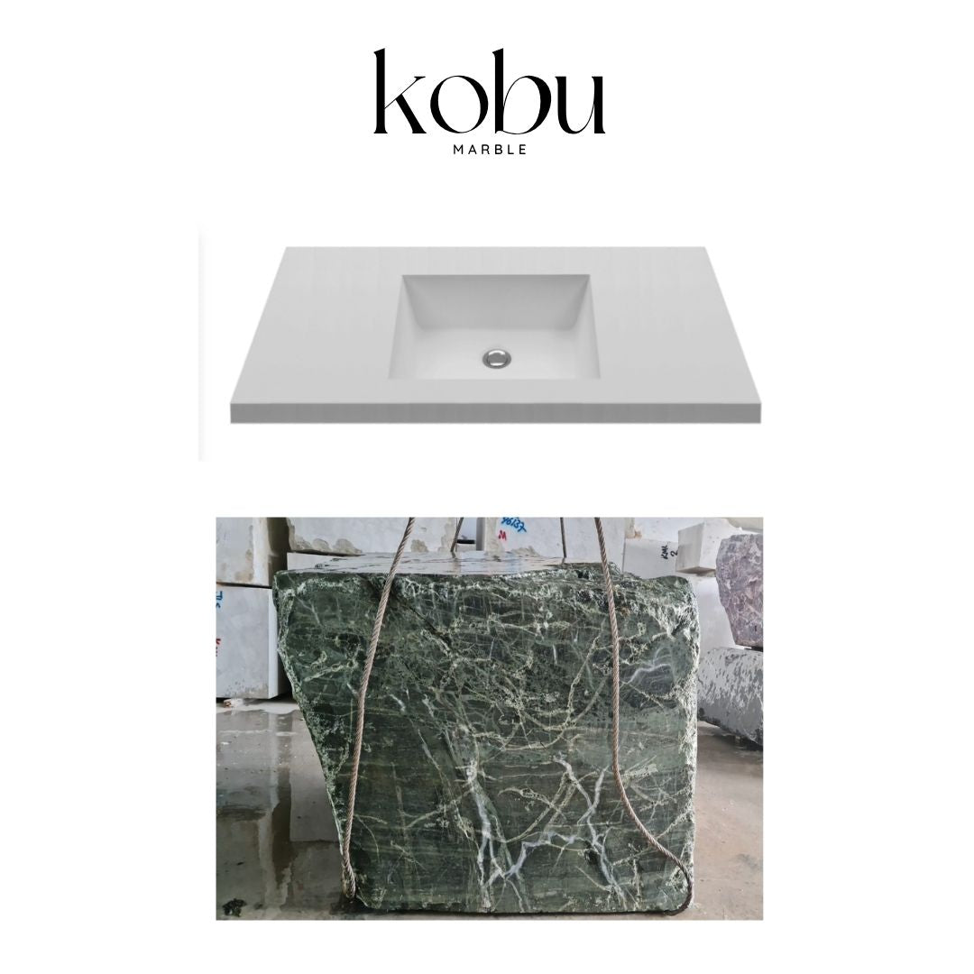 Custom Thaos Green Marble Sink