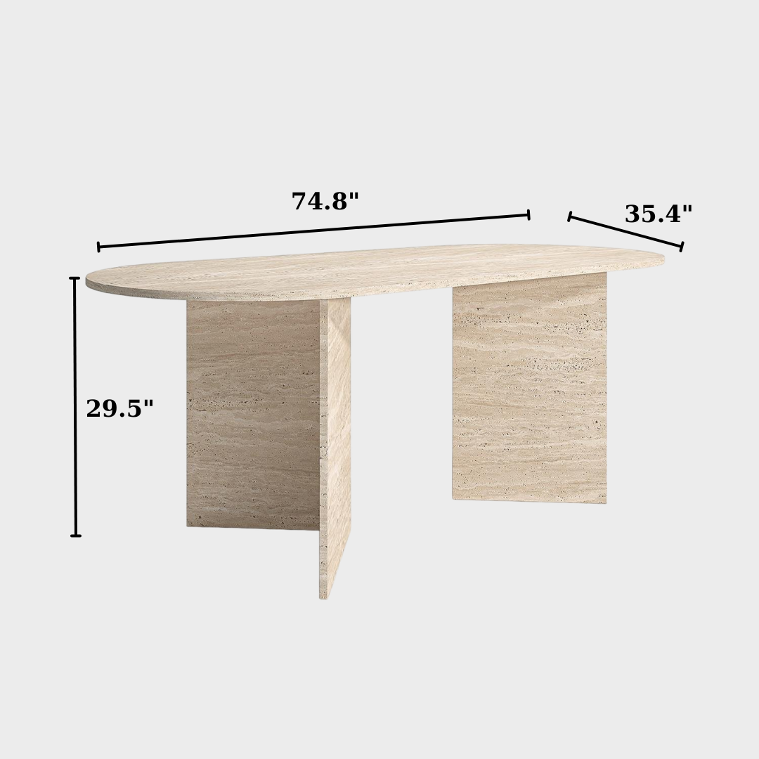 Travertine Dining Table 6 Person