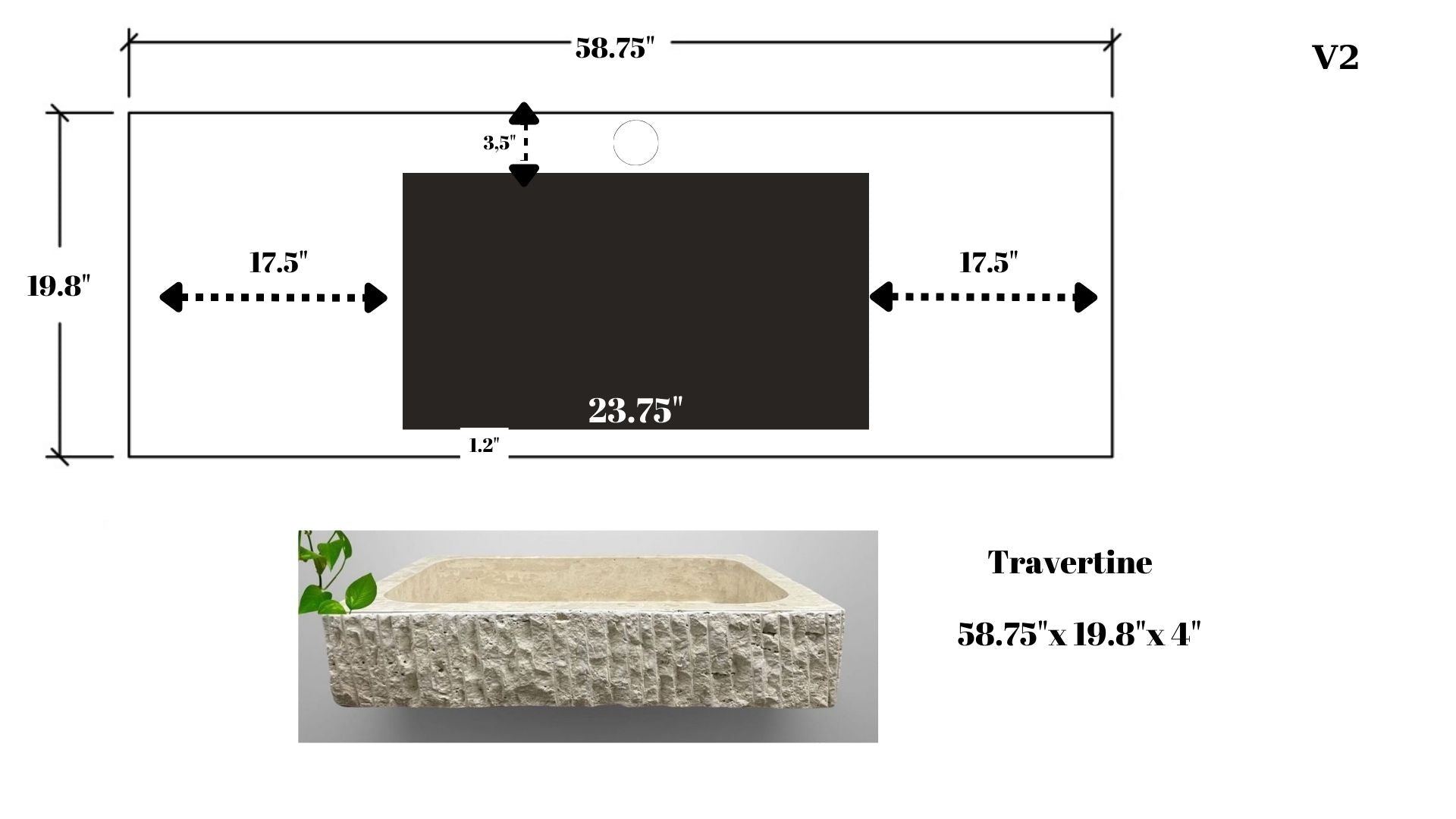 Travertine Custom Sink