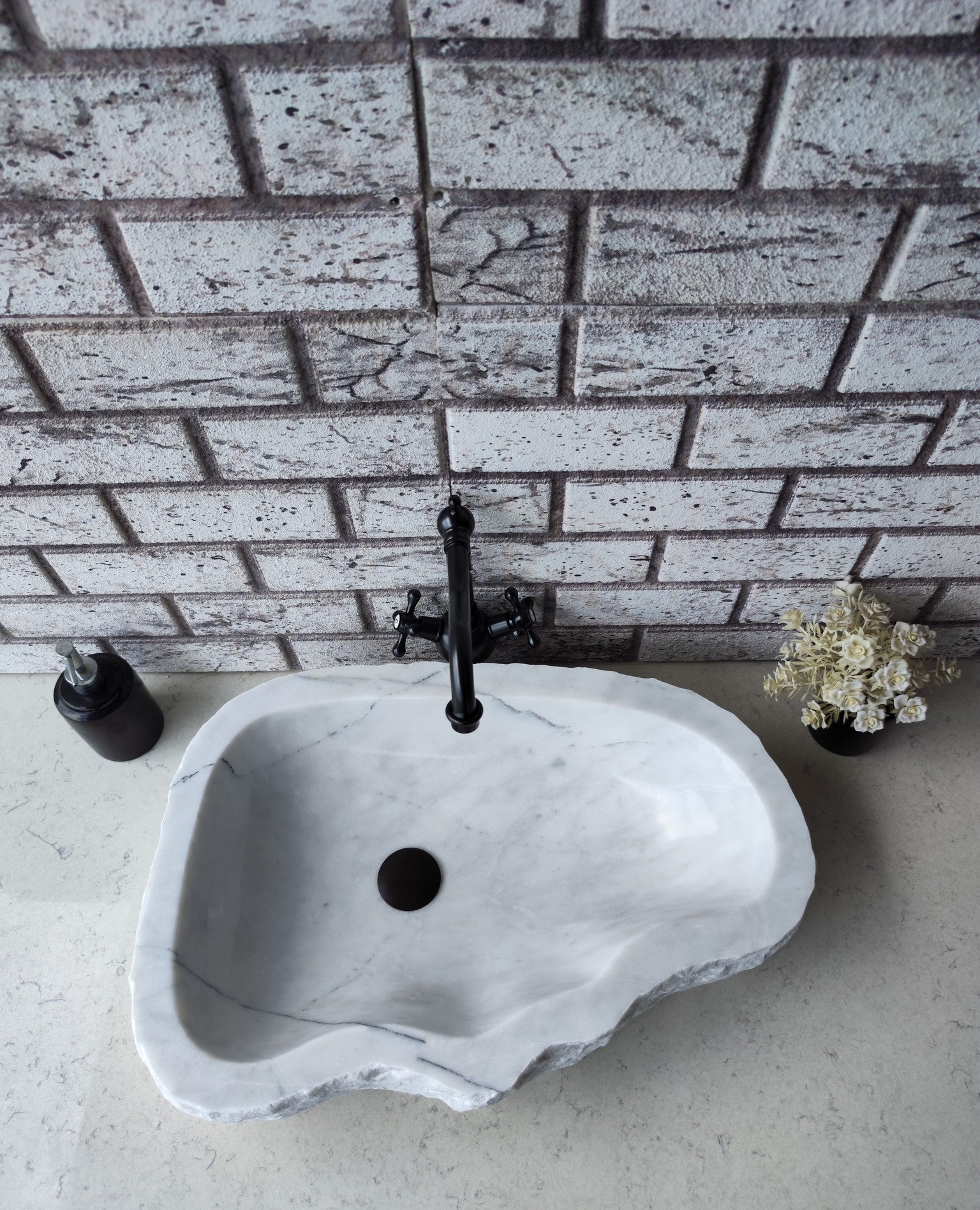 Stone Bathroom Sink Chiseled White Marble Bathroom Sink