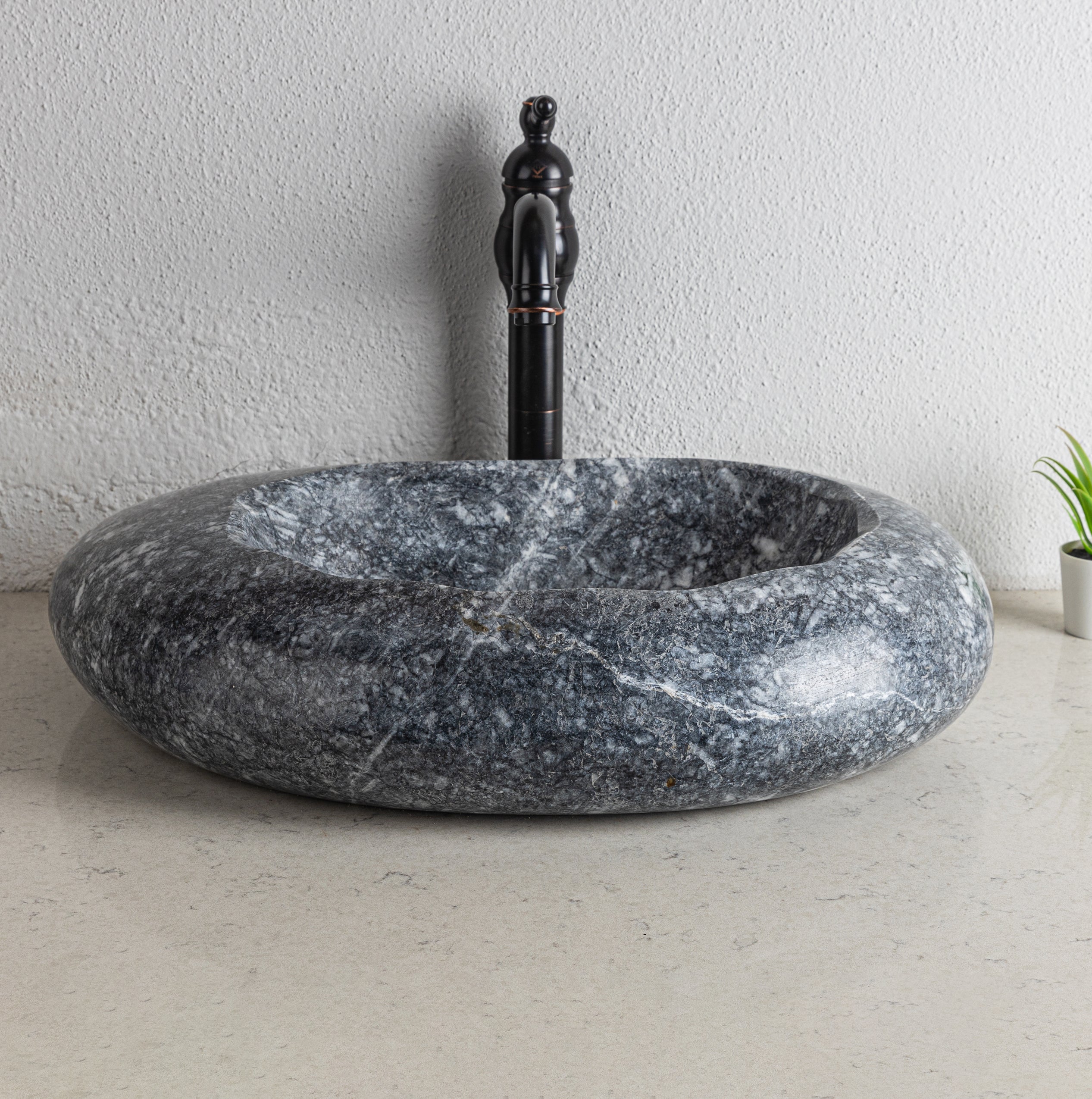 Karaca Black Marble Vessel Sinks