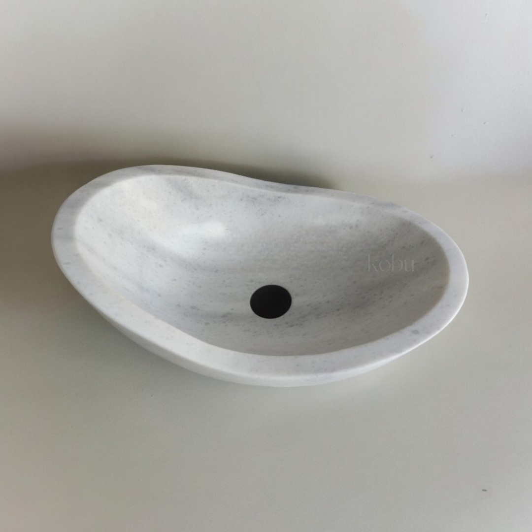 Rising Slope Natural Stone Sink- White Marble Sink