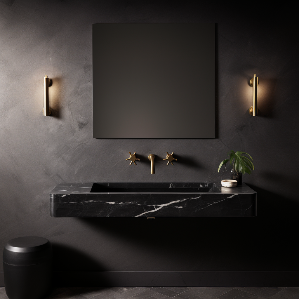 Custom Order- Nero Marquina Marble Wallmounted Sink