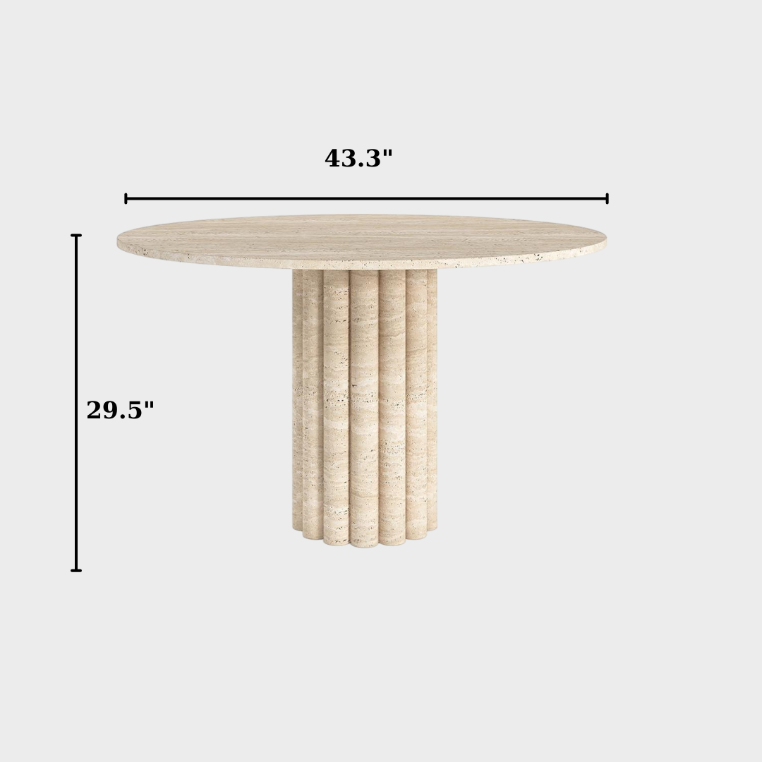 round travertine dining table KobuMarble