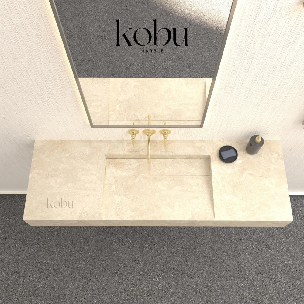Functional Sloped Travertine Bathroom Sink for Luxurious Spaces
