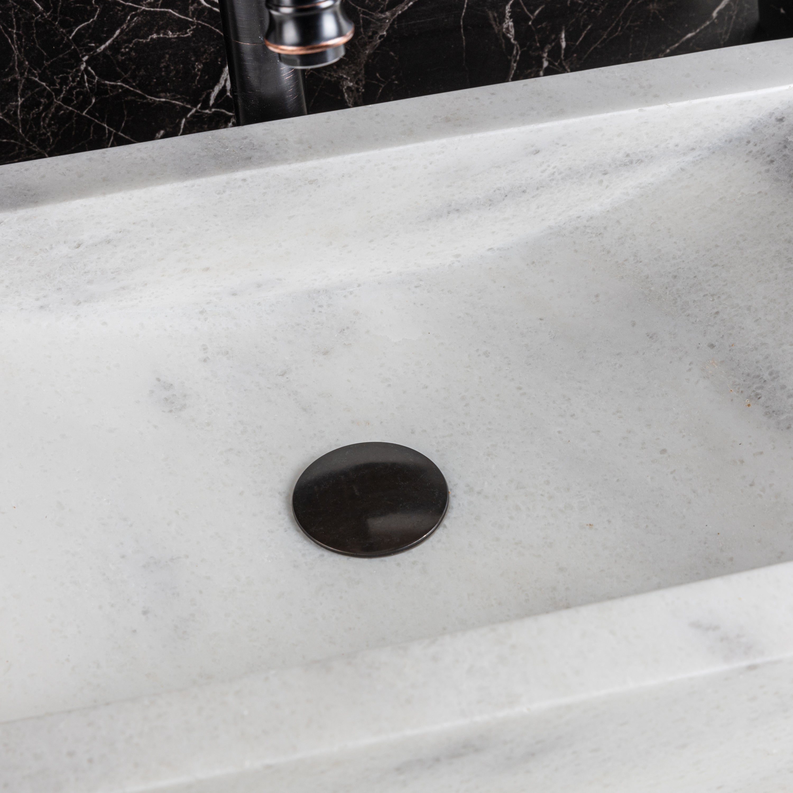 Slope White Marble Rectangular Sink