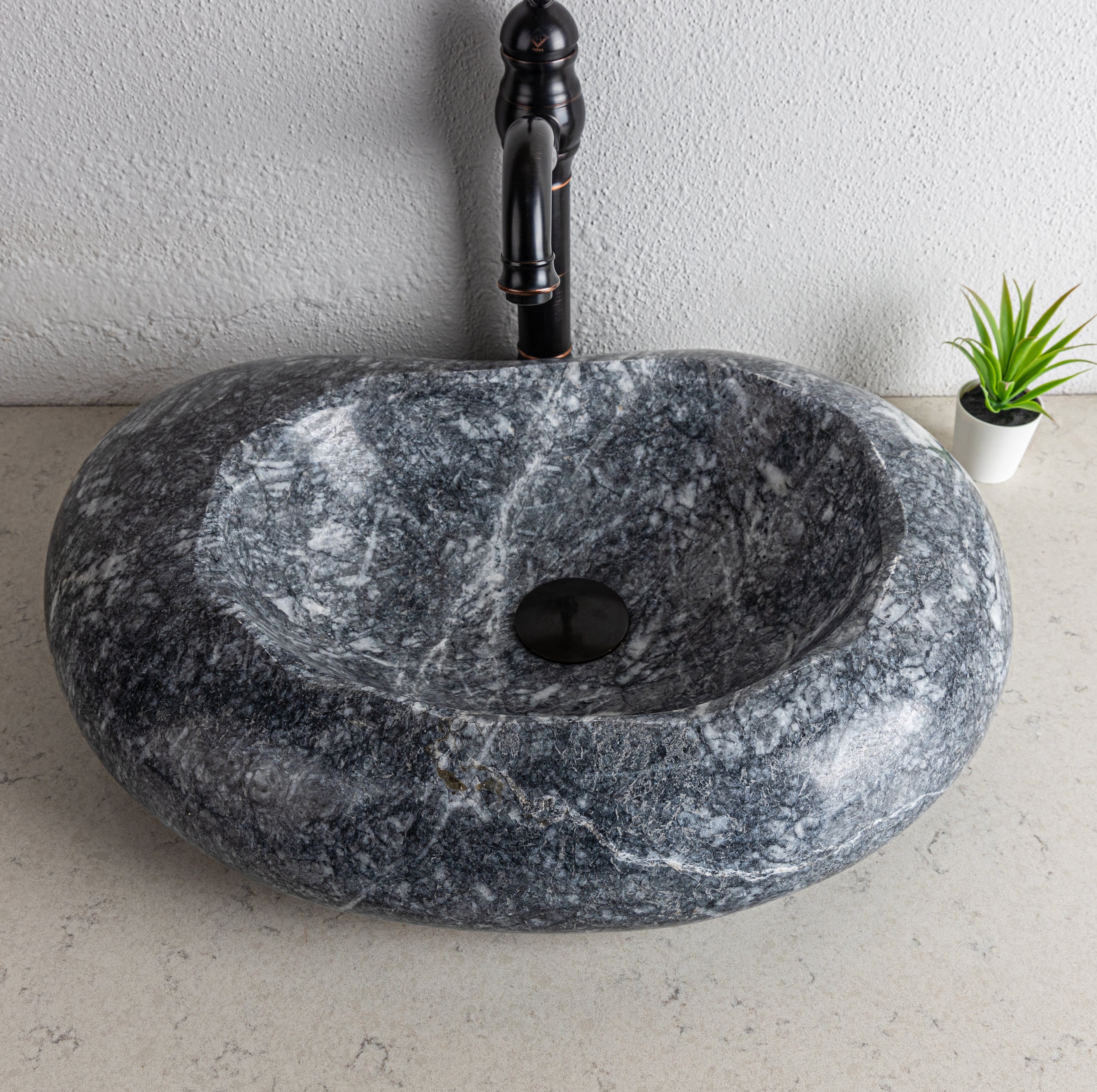 Karaca Black Marble Vessel Sinks