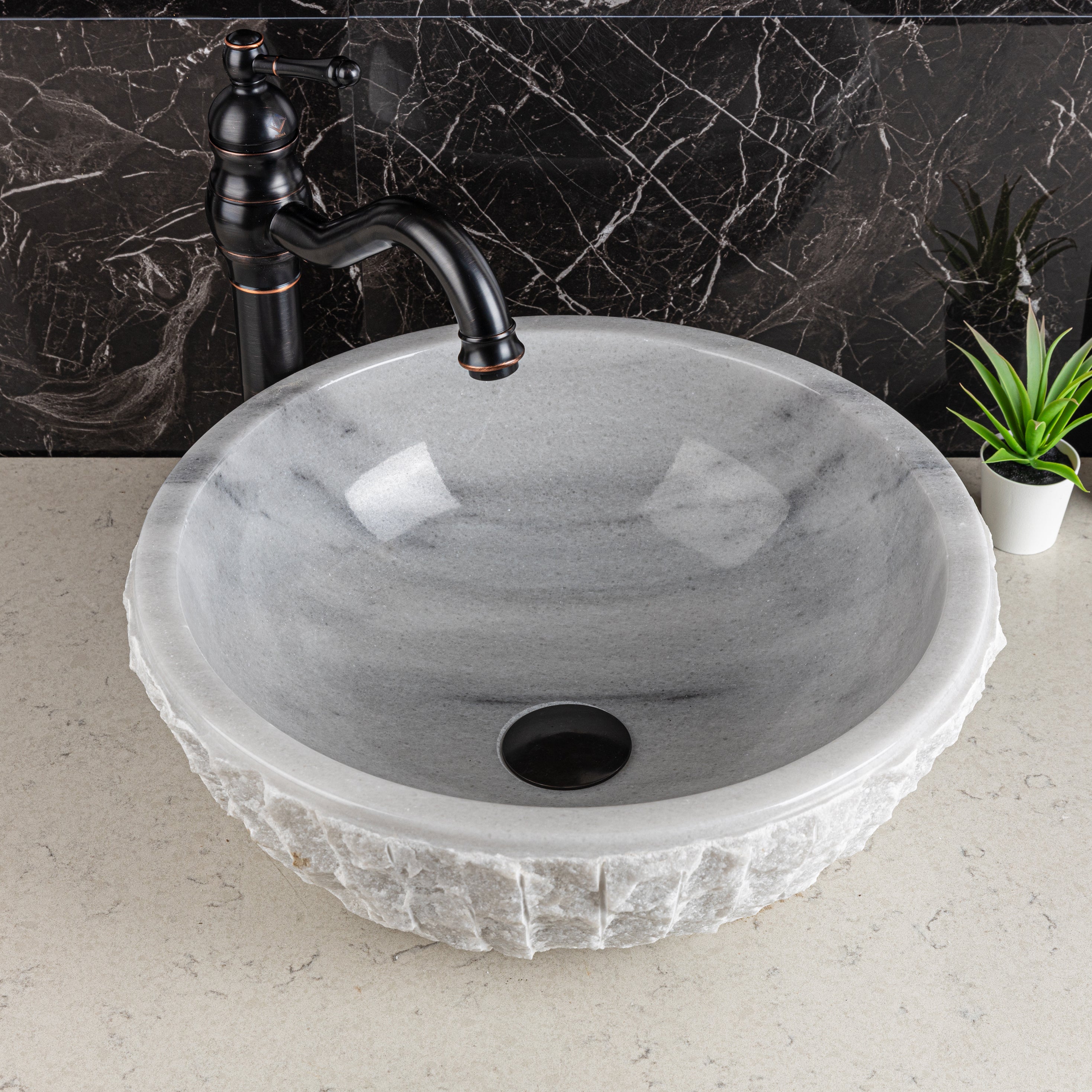 Stone Vessel Sink / Grey Marble