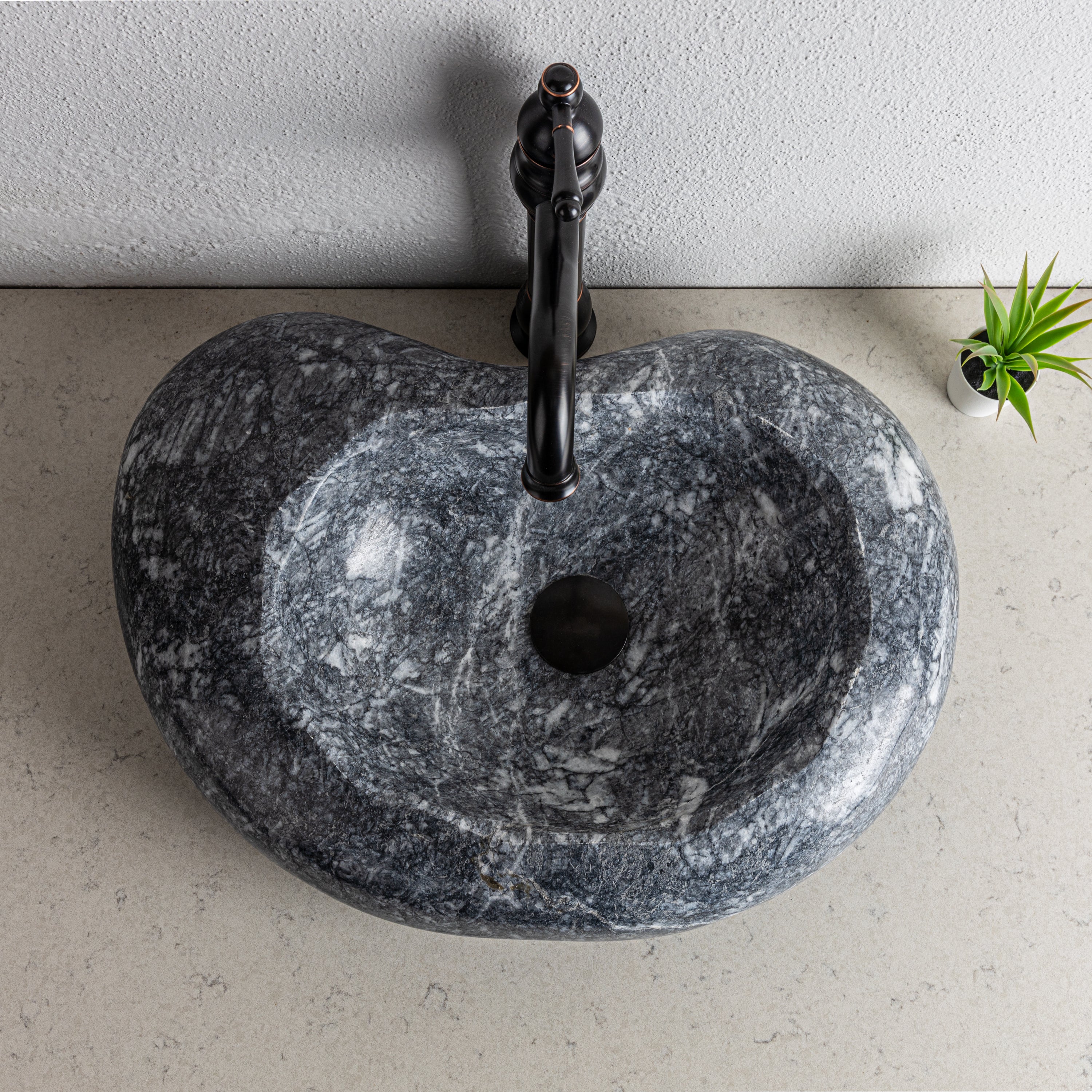 Karaca Black Marble Vessel Sinks