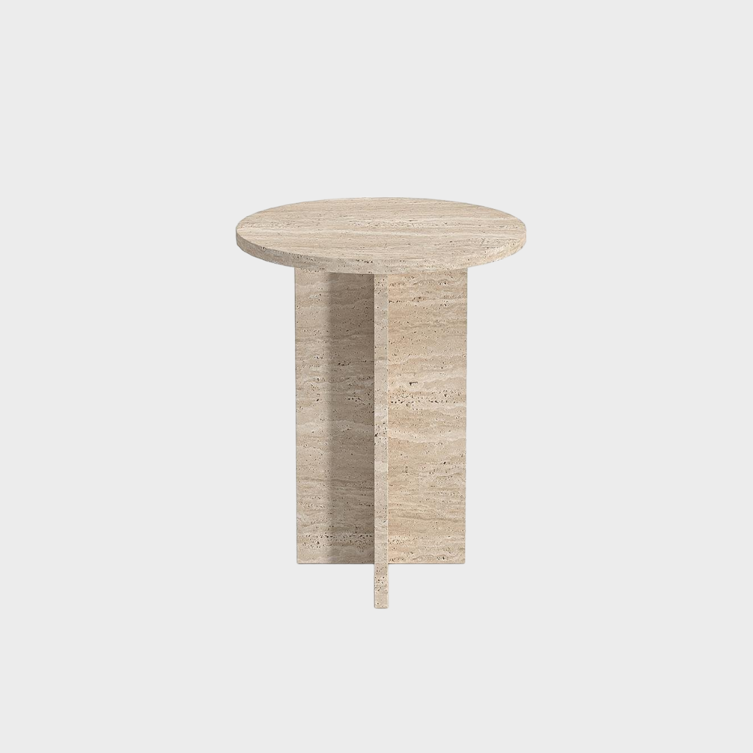 Travertine Side Table