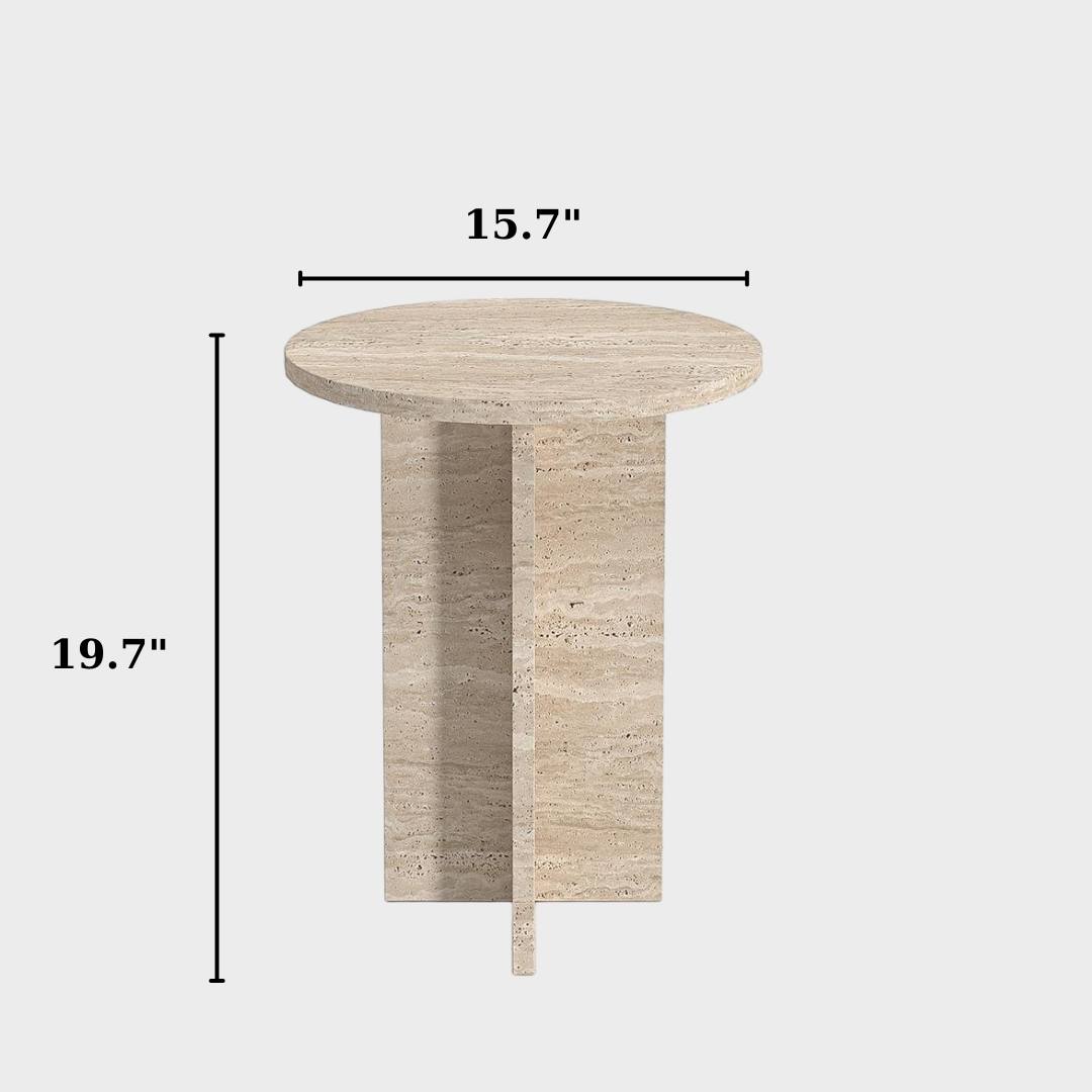 Travertine Side Table