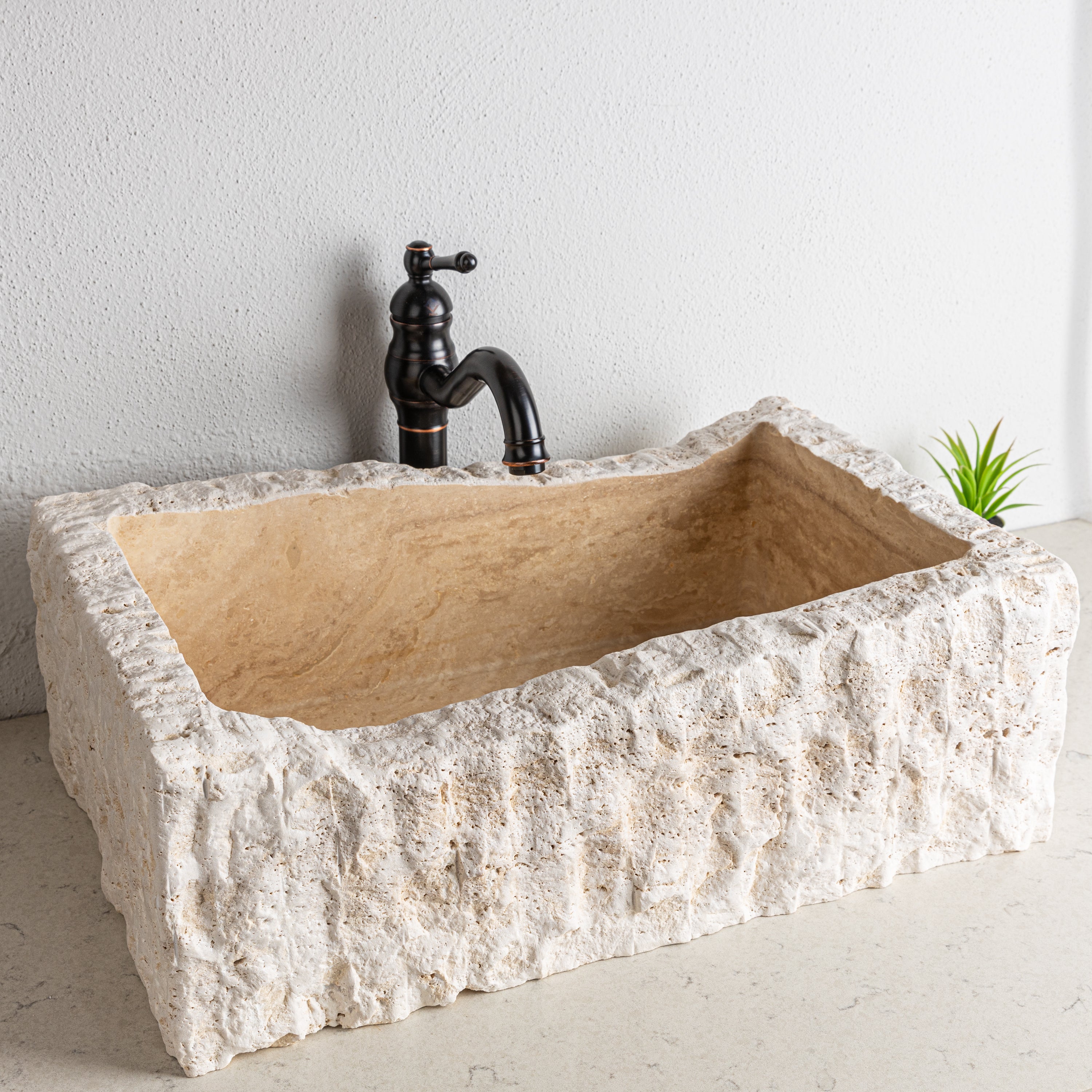 Rustic Bathroom Travertine Sink